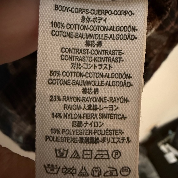 Free People Fireside Nights Button Down Shirt, Brown/Black/White, Medium - Picture 12 of 14